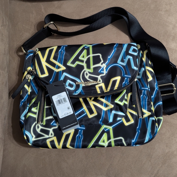 Karl Lagerfeld Neon Graphic Crossbody Bag - Picture 2 of 5